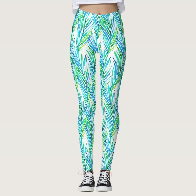Palm Whisperer Hawaiian Tropical Cool Leggings (Front)