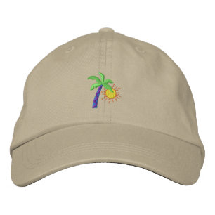 Palm with sun embroidered hat