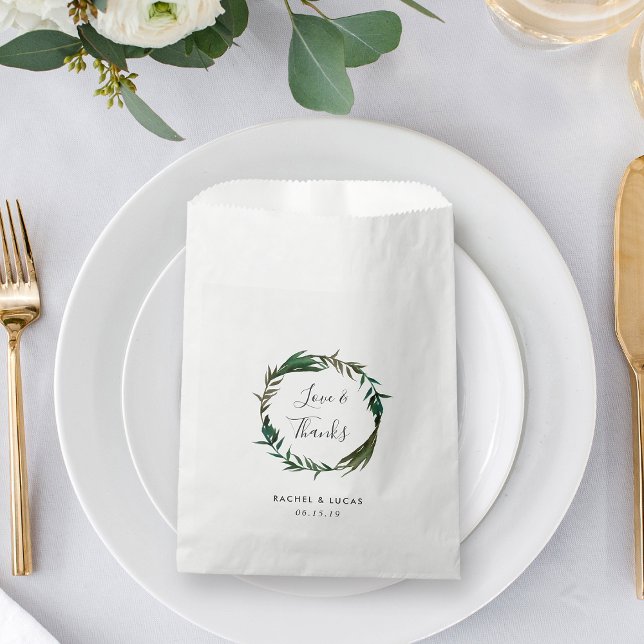 Palm Wreath Wedding Thank You Favour Bag (Creator Uploaded)