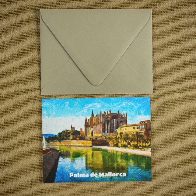 Palma de Mallorca Baleares Oil Paint Postcard (palma de mallorca oil paint postcard)