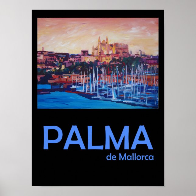 Palma de Mallorca Retro Travel Poster (Front)