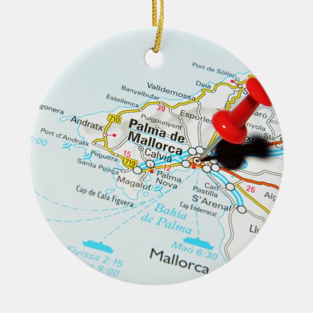 Palma de Mallorca, Spain Ceramic Ornament (Front)