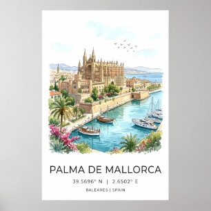 Palma De Mallorca Wall Art Coastal Travel Poster