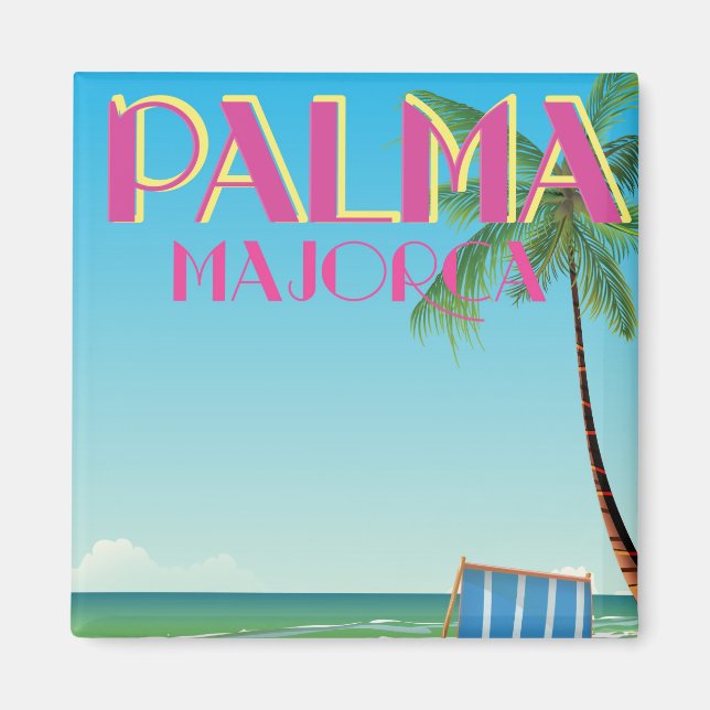 Palma Majorca Beach holiday poster Magnet (Front)