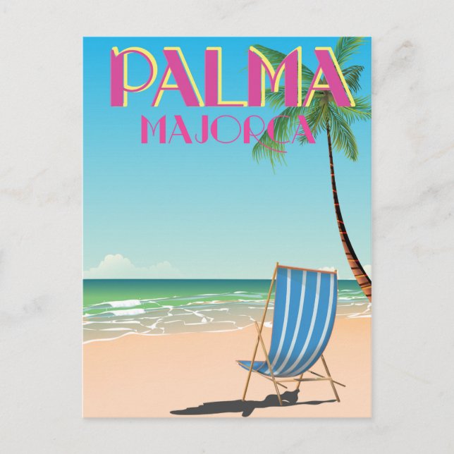 Palma Majorca Beach holiday poster Postcard (Front)