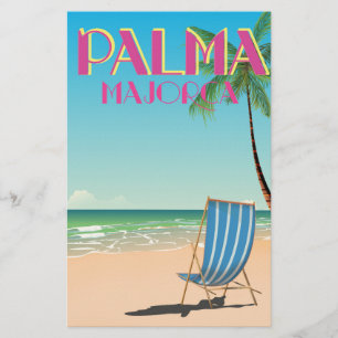 Palma Majorca Beach holiday poster Stationery