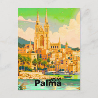 palma spain travel postcard art spain travel postc