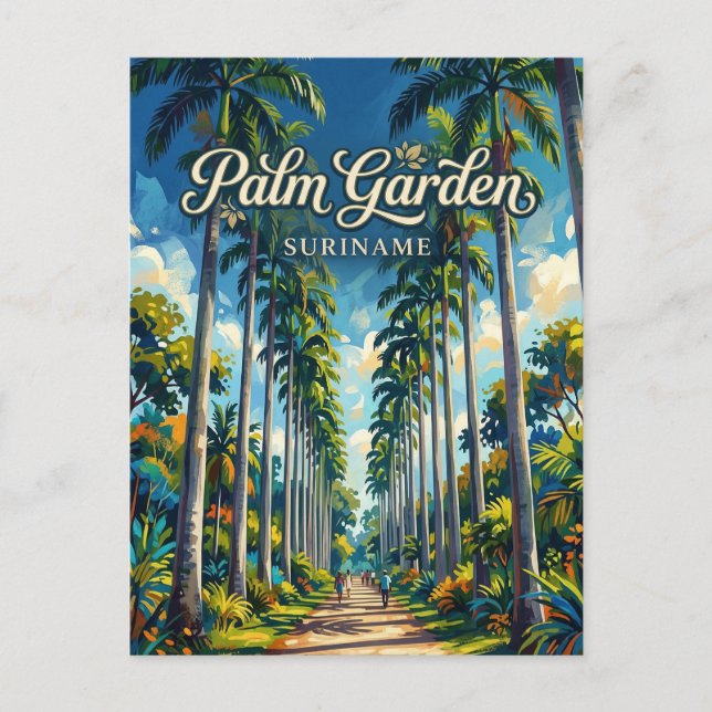 Palmentuin (Palm Garden) Suriname Postcard (Front)
