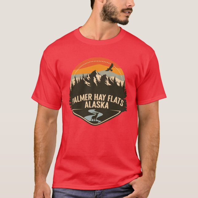 Palmer Hay Flats Alaska Camping Retro Oversized T-Shirt (Front)