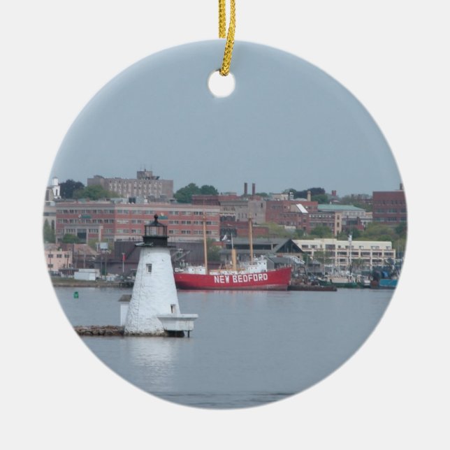Palmer Island, New Bedford Harbour Ceramic Tree Decoration (Front)