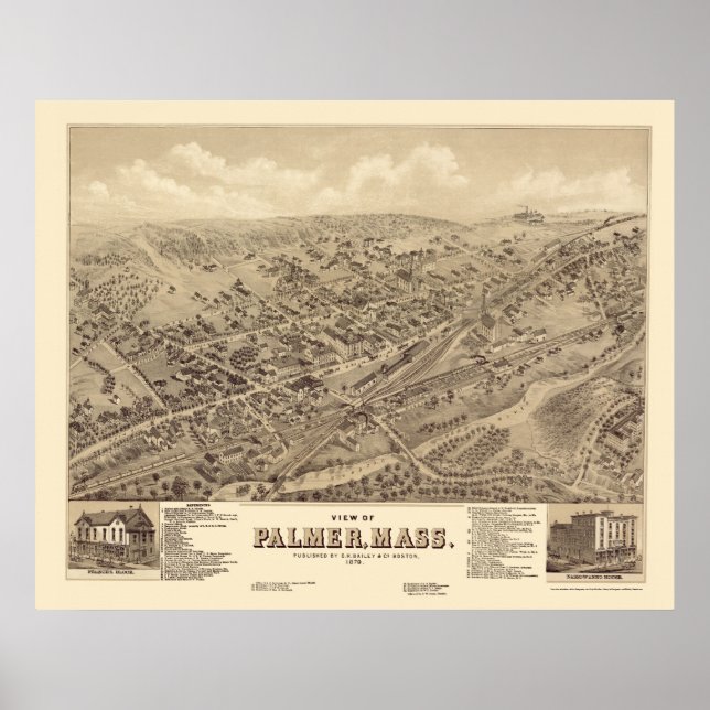 Palmer, MA Panoramic Map - 1879 Poster (Front)