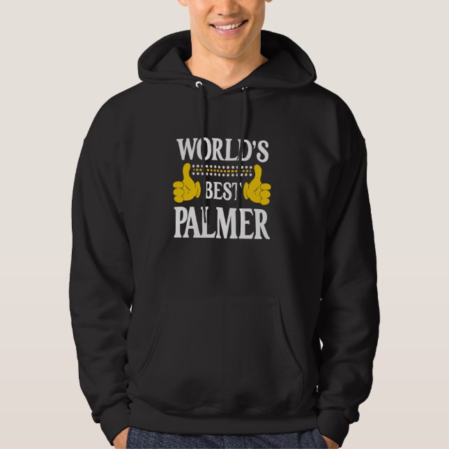 Palmer Surname Team Family Last Name World's Best  Hoodie (Front)