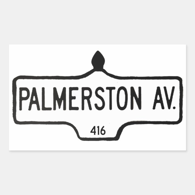 Palmerston Avenue Rectangular Sticker (Front)