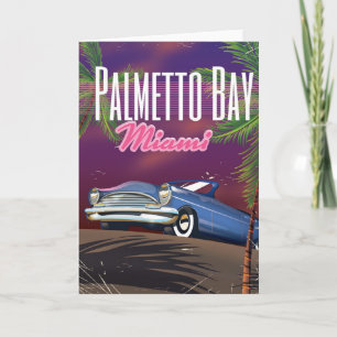 Palmetto Bay Florida USA 80s travel poster Holiday Card