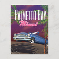 Palmetto Bay Florida USA 80s travel poster