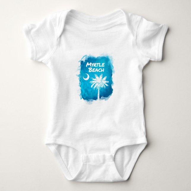 Palmetto Paint Splatter Baby Bodysuit (Front)