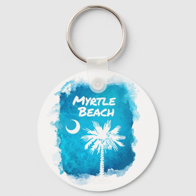 Palmetto Paint Splatter Key Ring (Front)