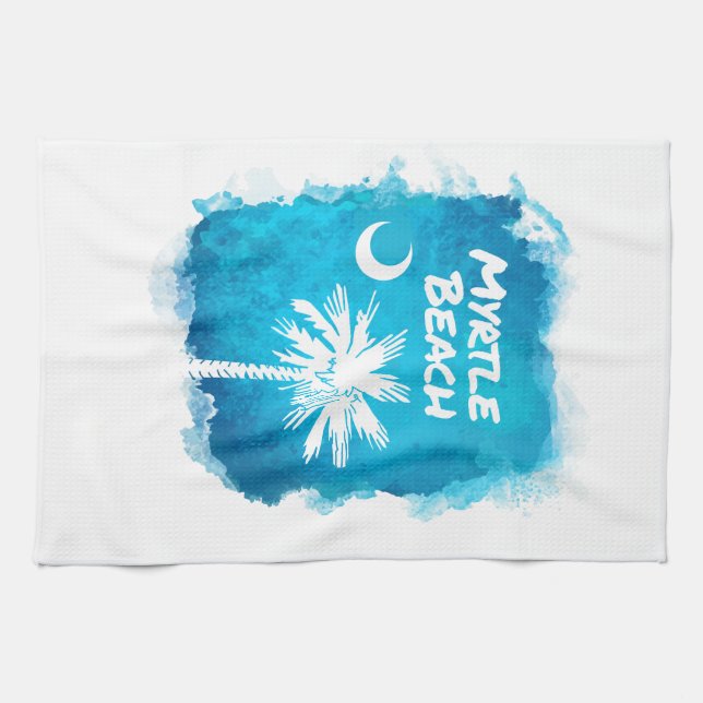 Palmetto Paint Splatter Tea Towel (Horizontal)