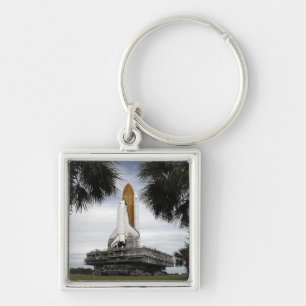 Palmetto trees frame space shuttle Endeavour Key Ring
