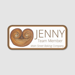 Palmiers French Puff Pastry Cookies Paris Bakery Name Tag