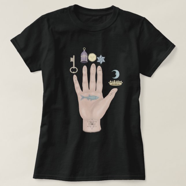 Palmistry Hand T-Shirt (Design Front)