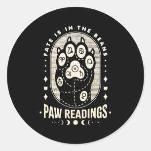 Palmistry Kawaii Cat Paw Palm Reading Psychic Read Classic Round Sticker