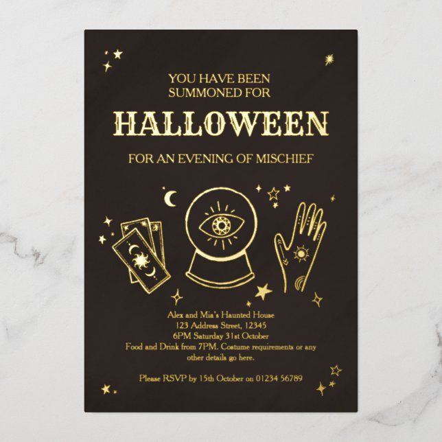 Palmistry Witchy Halloween Party Invitation (Front)
