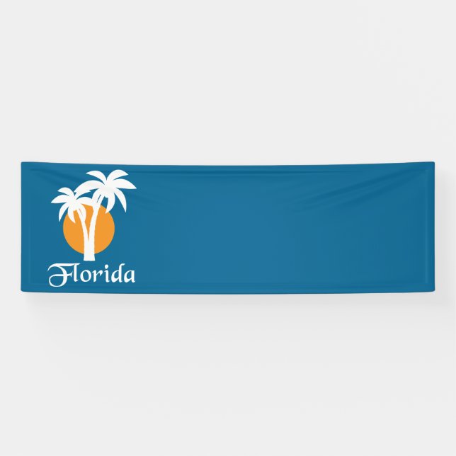 Palms and orange sun banner (Horizontal)