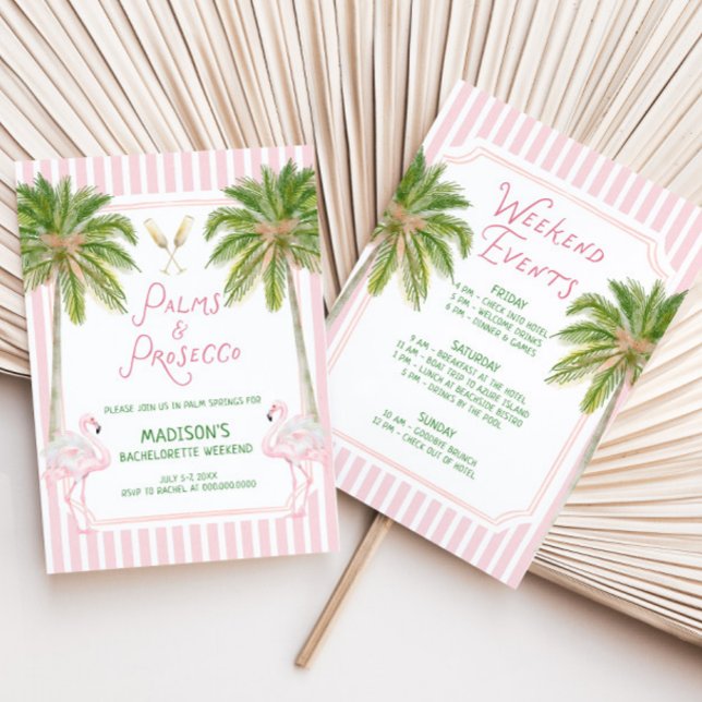Palms and Prosecco Bachelorette  Invitation (Creator Uploaded)