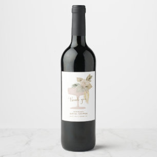 Palms and Prosecco bridal shower Thank You Wine Label