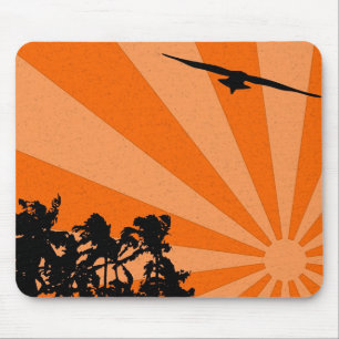 Palms and seagull Mousepad