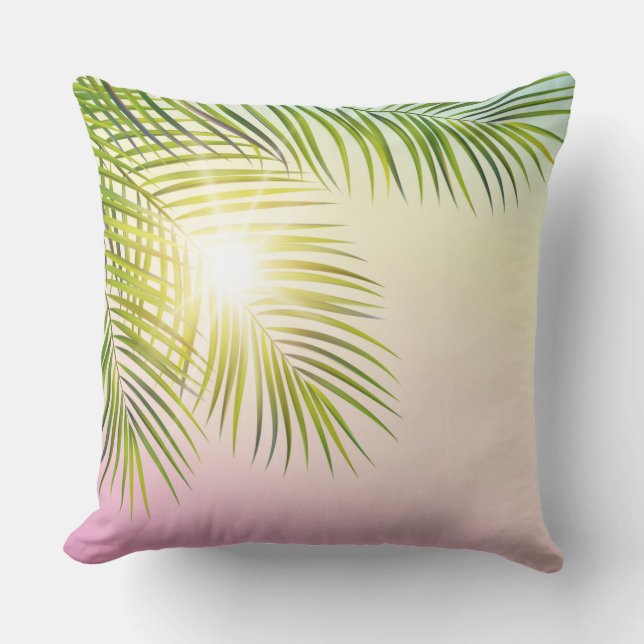 Palms and Sunshine Outdoor Pillow (Front)