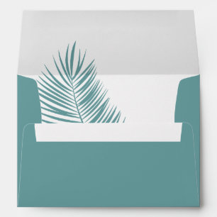 Palms Aqua • Pretty Coastal Modern Wedding Envelope