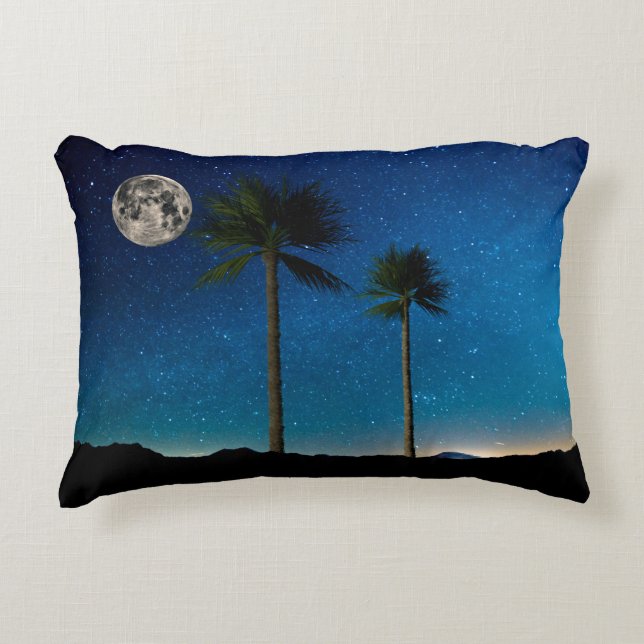 Palms at The night Decorative Cushion (Front)