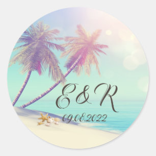 Palms Beach Seashells  Classic Round Sticker