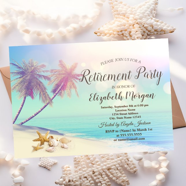 Palms Beach Seashells Retirement Party   Invitation (Creator Uploaded)