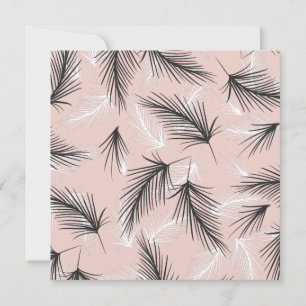 Palms Black White Earthy Tone Pink Card