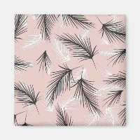 Palms Black White Earthy Tone Pink