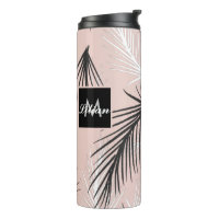 Palms Black White Earthy Tone Pink   