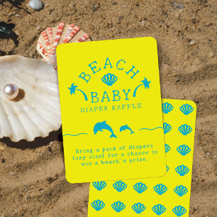 Palms & Dolphins Yellow & Teal Beach Baby Enclosure Card