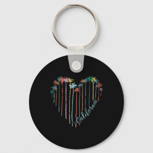 Palms Heart California Republic Surfing Beach Vaca Key Ring