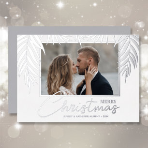Palms Merry Christmas Photo Foil Holiday Card