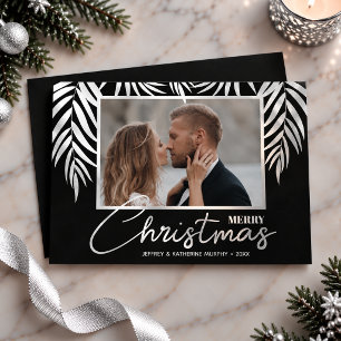 Palms Merry Christmas Photo Foil Holiday Card