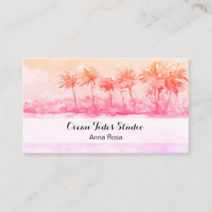 *~* Palms Ocean Wedding Planner Seashell Yoga Business Card