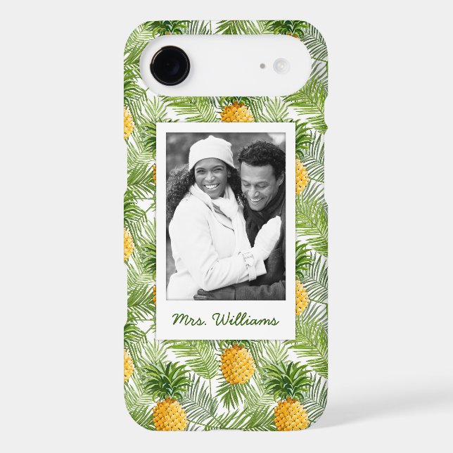 Palms & Pineapples | Add Your Photo & Name Case-Mate iPhone Case (Back)