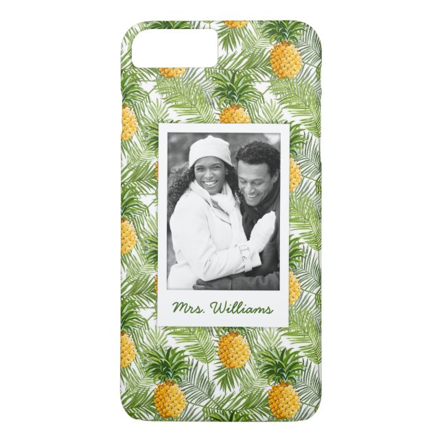 Palms & Pineapples | Add Your Photo & Name Case-Mate iPhone Case (Back)