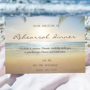 Palms Sunset Beach Rehearsal Dinner Invitation