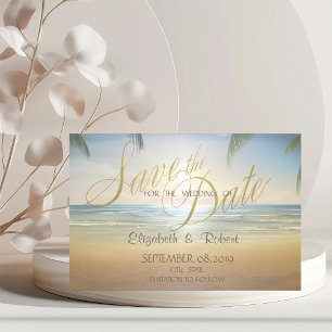 Palms Sunset Beach Wedding Save The Date