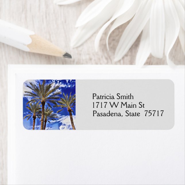 PalmTree Sky Return Address Label (Insitu)