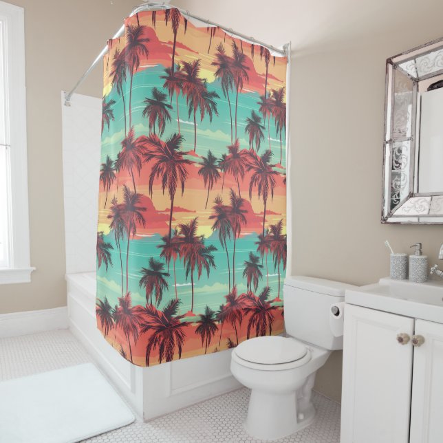 PalmTrees 055 Shower Curtain (In Situ)